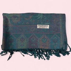 New | Limited Edition: Teal Pastel Multicolor Pashmina Shawl
